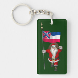 Porte-clés Le Père Noël Avec L'Ensigne Du Mississippi