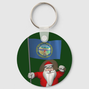 Porte-clés Le Père Noël Avec L'Ensigne Du Nebraska