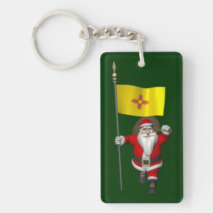 Porte-clés Le Père Noël Avec L'Ensigne Du Nouveau Mexique