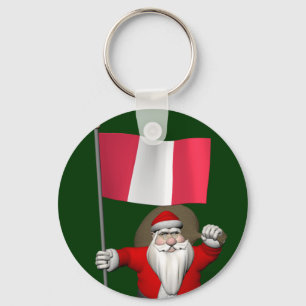 Porte-clés Le Père Noël Avec L'Ensigne Du Pérou
