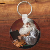 Porte-clés Le Père Noël lit le livre (Recto)