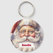 Porte-clés Le Père Noël rétro dans un Noël Casquette rouge (Recto)