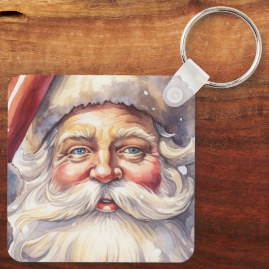 Porte-clés Le Père Noël rétro dans un Noël Casquette rouge (Verso)