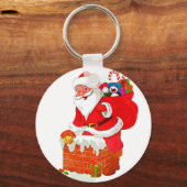 Porte-clés Le Père Noël sur le dessin du toit (Recto)