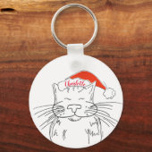 Porte-clés Le Père Noël tabby cadeau de chat (Recto)