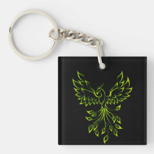 Porte-clés Le Phénix Vert se lève sur le noir
