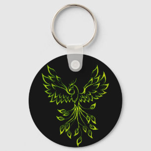 Porte-clés Le Phénix Vert se lève sur le noir