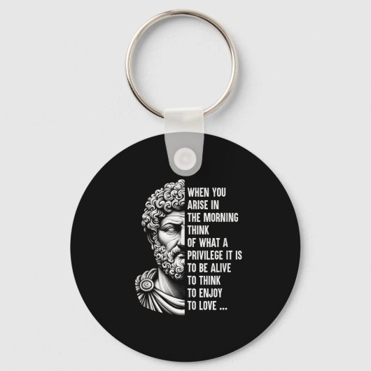 Porte-clés Le philosophe stoïque Marcus Aurelius Motivation d (Recto)
