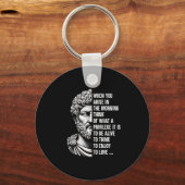 Porte-clés Le philosophe stoïque Marcus Aurelius Motivation d (Recto)
