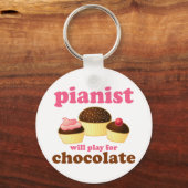 Porte-clés Le pianiste jouera pour le chocolat (Recto)