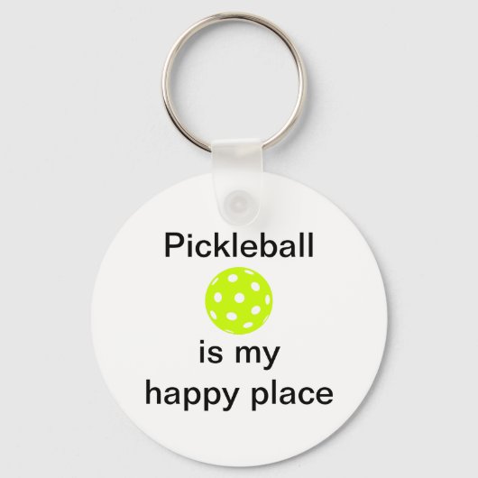 Porte-clés Le Pickleball Est Mon Endroit Heureux (Recto)