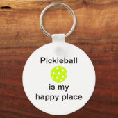Porte-clés Le Pickleball Est Mon Endroit Heureux (Recto)