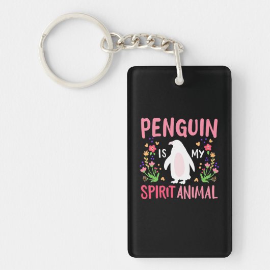 Porte-clés Le pingouin est mon esprit animal (Devant)