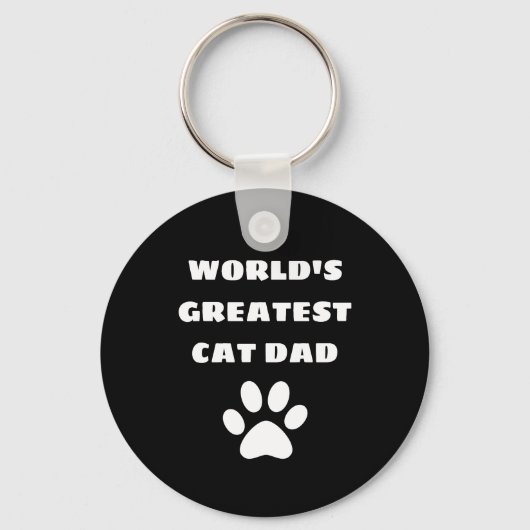 Porte-clés Le plus grand chat du monde personnalisé papa text (Recto)
