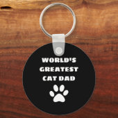 Porte-clés Le plus grand chat du monde personnalisé papa text (Recto)