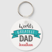 Porte-clés Le plus grand papa du monde Typographie moderne Tu (Verso)