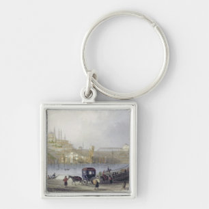 Porte-clés Le pont de flottement, Istanbul, gravé par J.C. Be