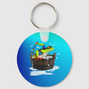 Porte-clés Le porte - clé de lavage de grenouille