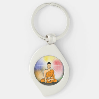 Porte-clés Le Porte - clé en métal Dharma Wheel du Bouddha de