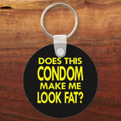Porte-clés Le préservatif noir me rend gras (Recto)