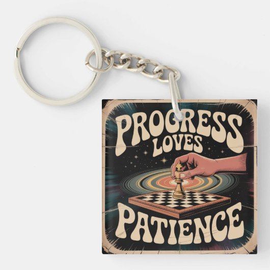 Porte-clés Le progrès aime la patience (Devant)