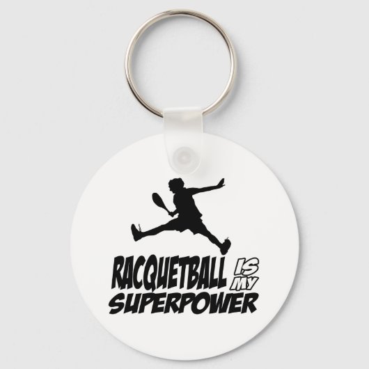 Porte-clés le racquetball est ma superpuissance (Recto)