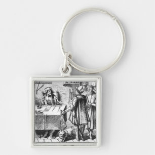 Porte-clés Le récepteur des impôts, après une gravure sur