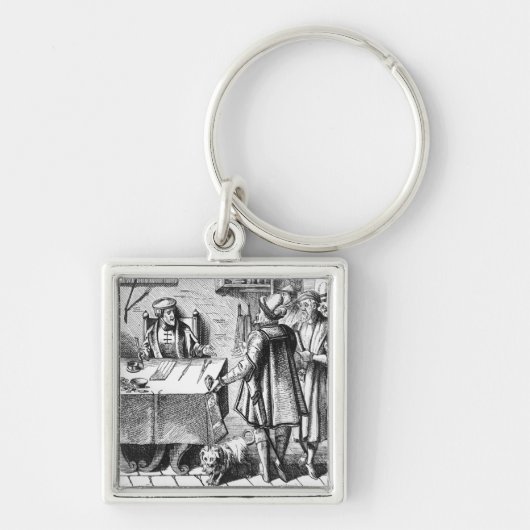 Porte-clés Le récepteur des impôts, après une gravure sur (Devant)