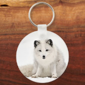 Porte-clés Le renard arctique dans la neige (Recto)