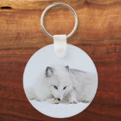 Porte-clés Le renard arctique dans la neige (Recto)