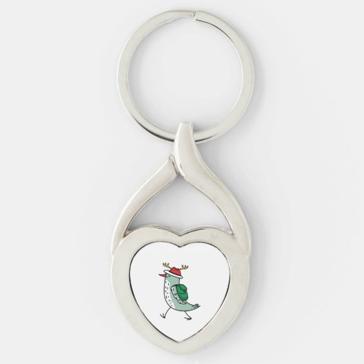 Porte-clés Le renne comme oiseau de Noël (Devant)