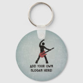 Porte-clés Le Rockstar - Musicien avec Guitare Rouge - texte (Recto)