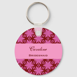 Porte-clés Le rose de faveur de mariage de demoiselle