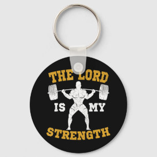 Porte-clés Le Seigneur est ma Force Gym chrétien Jésus Workou