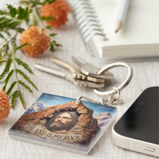 Porte-clés Le Seigneur Est Mon Rocher (Devant Droit)