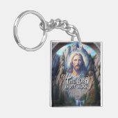 Porte-clés Le Seigneur est mon rocher : Jésus en sculpture sa (Devant gauche)