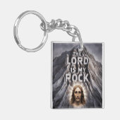 Porte-clés Le Seigneur Est Mon Rocher : Psaume 18:2 (Devant gauche)