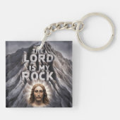 Porte-clés Le Seigneur Est Mon Rocher : Psaume 18:2 (Dos)