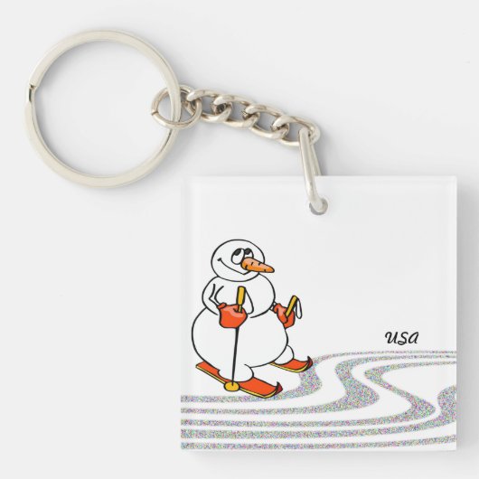 Porte-clés Le skieur de neige - (Devant)