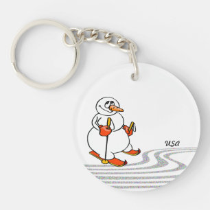 Porte-clés Le skieur de neige -