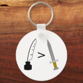 Porte-clés Le stylo est plus puissant que l'épée (Recto)