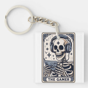 Porte-clés Le T-Shirt avec la carte de tarot du squelette de