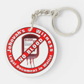 Porte-clés Le témoin de Jéhovah - aucun sang (Dos)