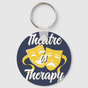 Porte-clés Le théâtre est une thérapie Comédie Tragédie Masqu
