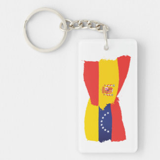 Porte-clés Le Vénézuéla et l'Espagne ensemble le Vénézuéla