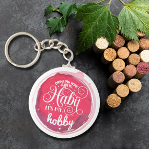 Porte-clés Le vin est mon hobby