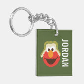 Porte-clés Le visage d'Elmo Woodland | Ajouter Votre Nom (Devant gauche)