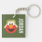 Porte-clés Le visage d'Elmo Woodland | Ajouter Votre Nom (Dos)