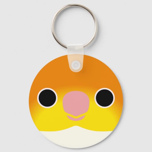 Porte-clés Le visage d'un Caïque à ventre blanc (Recto)