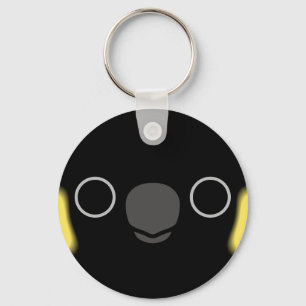 Porte-clés Le visage d'un cockatoo noir à queue jaune